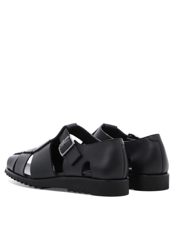 "Paraboot" Sandales homme noires en cuir avec semelle en caoutchouc - Image 4