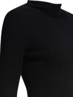 "Courrèges" t-shirt noir en coton et laine mérinos coupe regular à manches longues pour femme – Image 4