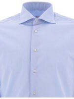 "Borriello" chemise Idro homme bleu clair en coton coupe classique – Image 3