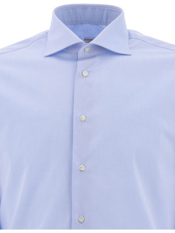 "Borriello" chemise Idro homme bleu clair en coton coupe classique – Image 3