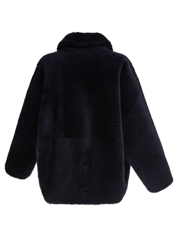 "B&W" manteau femme noir en peau d’agneau coupe regular - Image 2