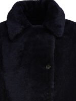 "B&W" manteau femme noir en peau d’agneau coupe regular - Image 3