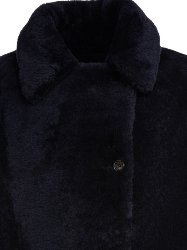 "B&W" manteau femme noir en peau d’agneau coupe regular - Image 3