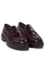 "Tory Burch" mocassins femme bordeaux en cuir – Image 2