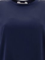 "F.IT" T-shirt femme bleu en soie coupe standard – Image 3