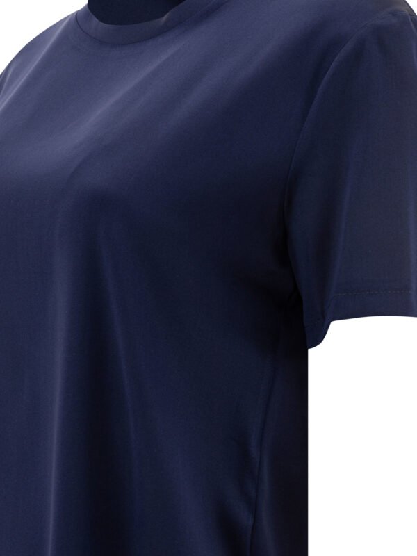 "F.IT" T-shirt femme bleu en soie coupe standard – Image 4