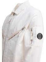 "C.P. Company" surchemise homme blanche en coton et lin – Image 3