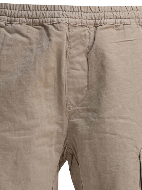 "C.P. Company" pantalon cargo coton et lin homme beige coupe ample – Image 3