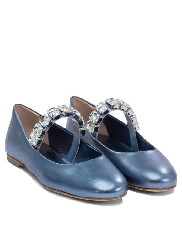 "Casadei" Ballerines femme bleu clair en cuir – Image 2