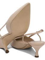 "Casadei" escarpins beiges en cuir lisse à talons hauts pour femme – Image 5