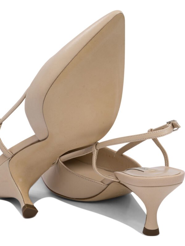 "Casadei" escarpins beiges en cuir lisse à talons hauts pour femme – Image 5