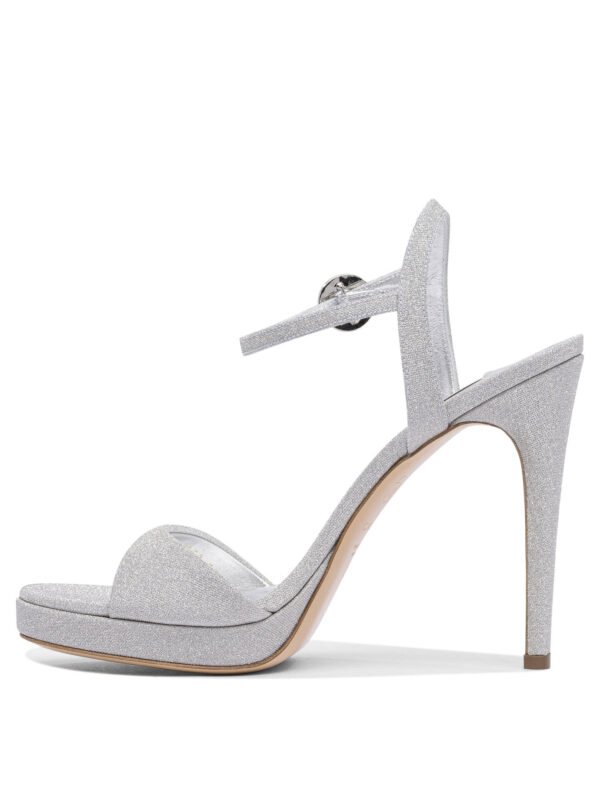 "Casadei" escarpins femme argentés à talons hauts en polyamide et cuir – Image 3