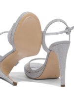 "Casadei" escarpins femme argentés à talons hauts en polyamide et cuir – Image 5