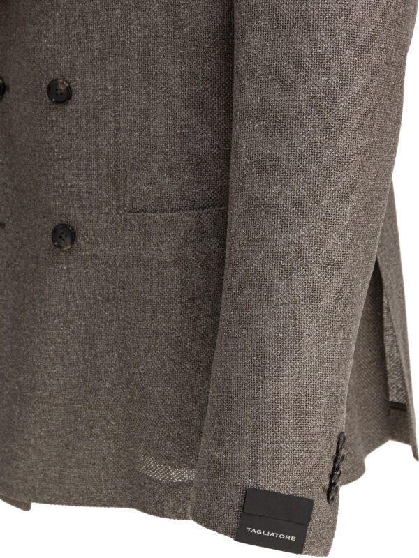 "Tagliatore" blazer homme gris en soie et laine – Image 4