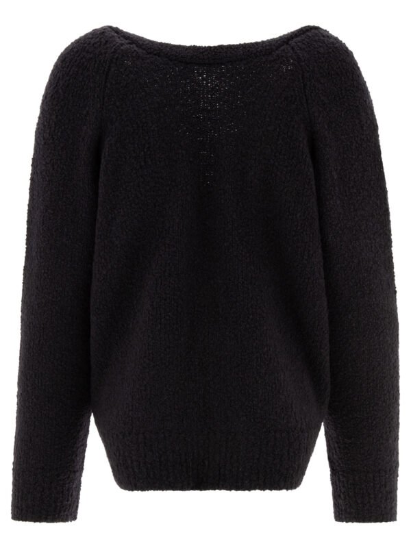 "Cecilie Bahnsen" cardigan noir en laine mérinos coupe oversize pour femme – Image 2