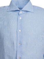 "Borriello" chemise homme bleu clair en lin – Image 3