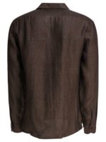 "Borriello" chemise homme marron en lin - Image 2