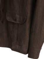 "Borriello" chemise homme marron en lin - Image 4