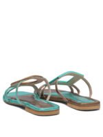 "Elina Linardaki" Sandales bleu clair en cuir pour femme – Image 4