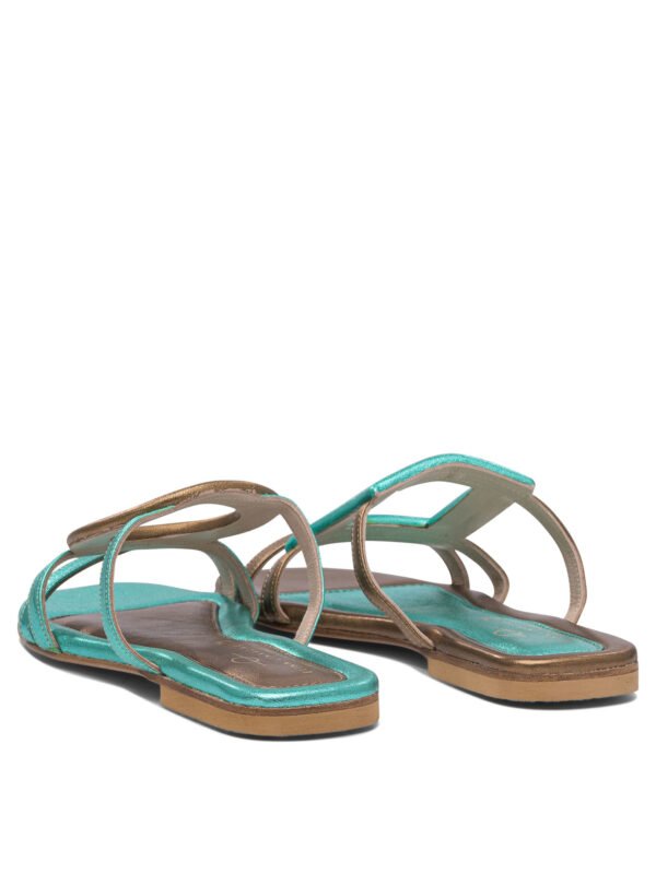 "Elina Linardaki" Sandales bleu clair en cuir pour femme – Image 4