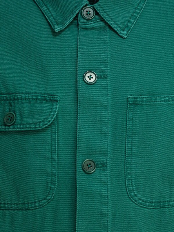 "Alex Mill" surchemise verte en denim de coton coupe regular à manches longues pour homme – Image 3