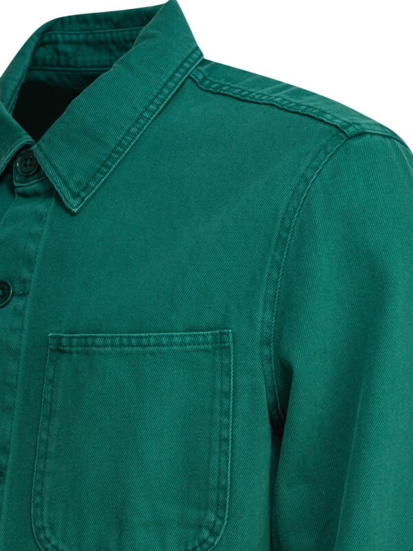 "Alex Mill" surchemise verte en denim de coton coupe regular à manches longues pour homme – Image 4