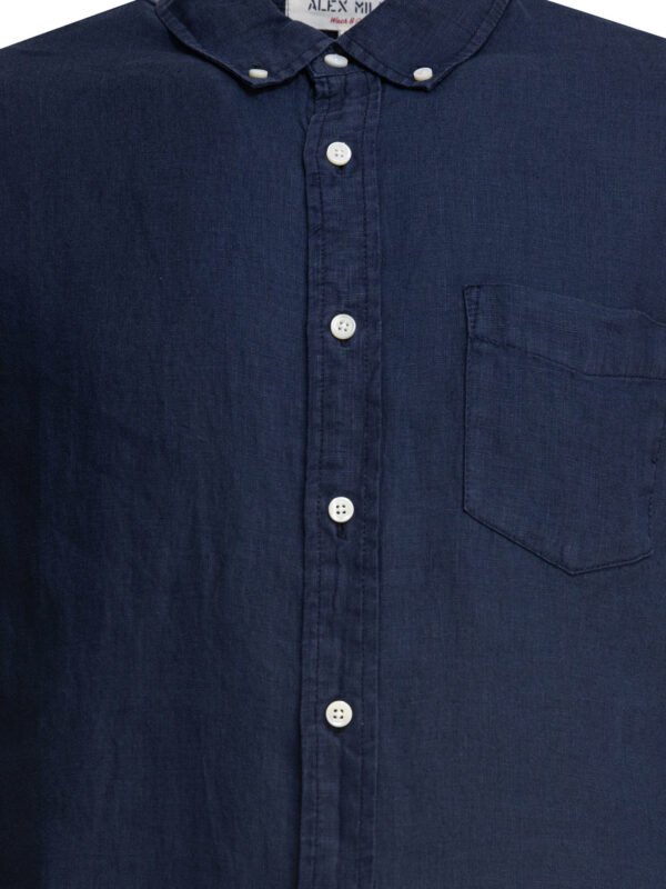"Alex Mill" chemise homme bleue en lin coupe décontractée – Image 3