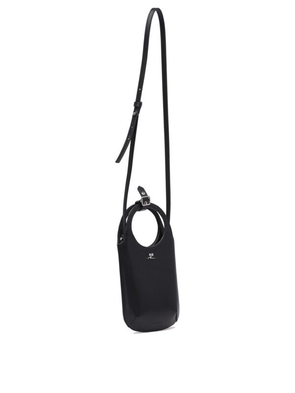 "Courrèges" sac à main femme noir en cuir – Image 2