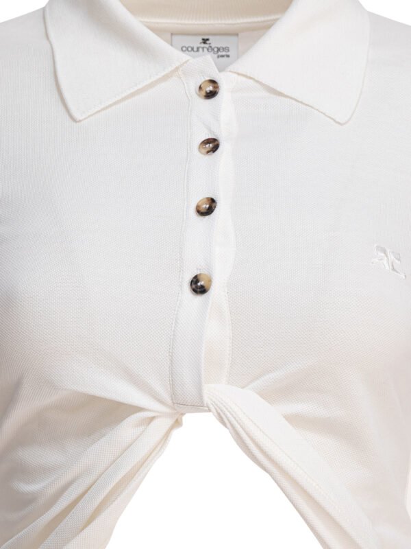 "Courrèges" top femme blanc en coton - Image 3