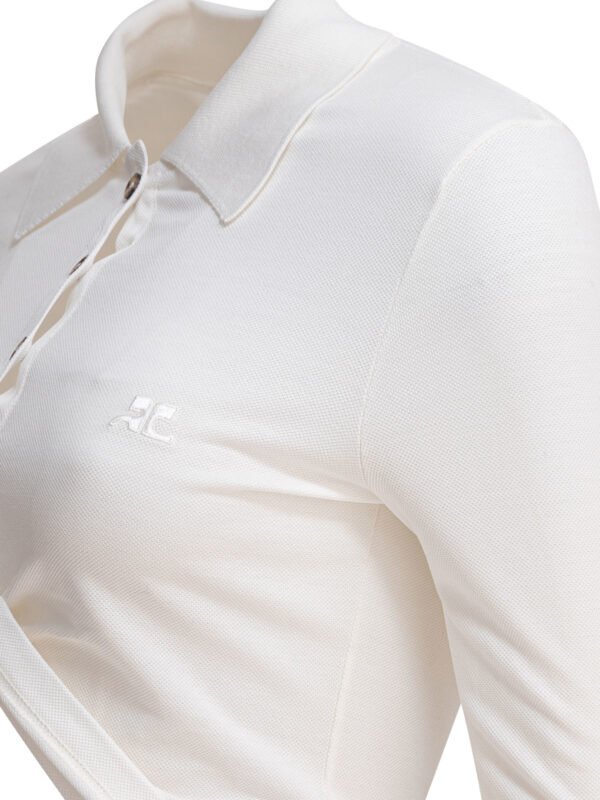 "Courrèges" top femme blanc en coton - Image 4