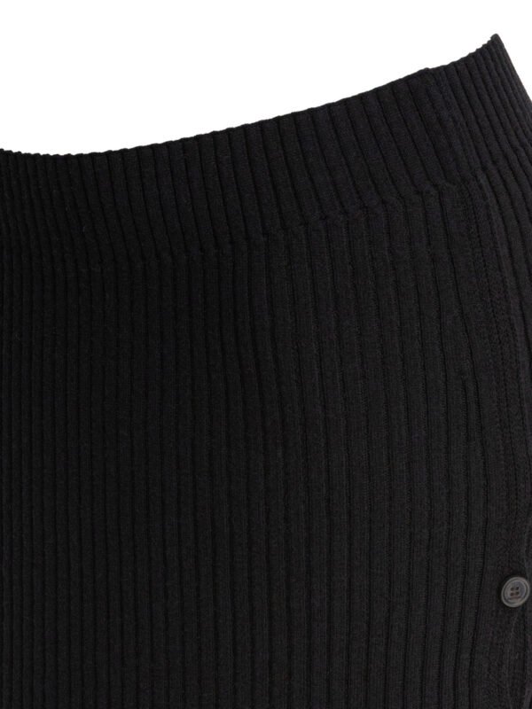 "Courrèges" jupe femme noire en coton et laine mérinos – Image 3