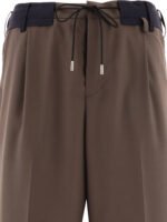 "Sacai" Pantalon homme marron en polyester et laine coupe regular - Image 3