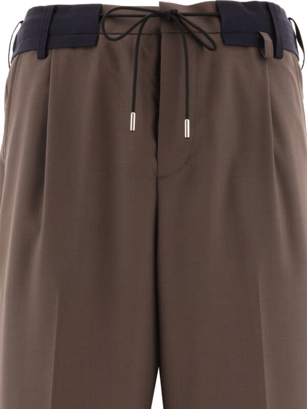 "Sacai" Pantalon homme marron en polyester et laine coupe regular - Image 3