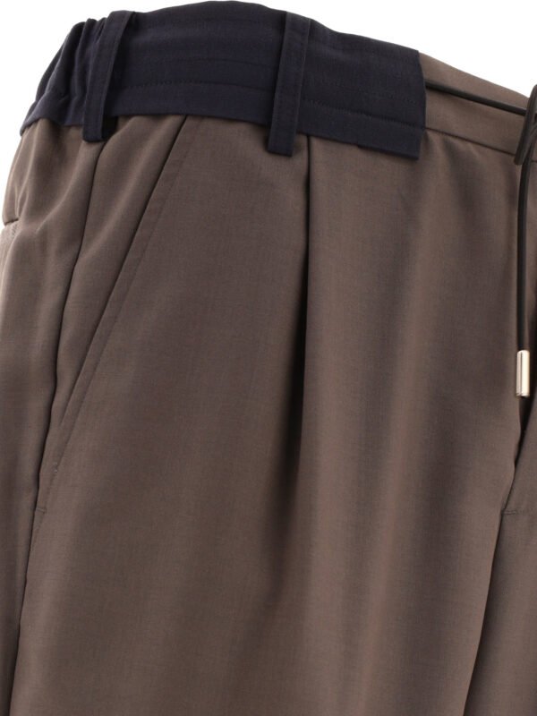 "Sacai" Pantalon homme marron en polyester et laine coupe regular - Image 4