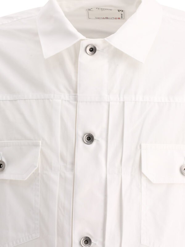 "Sacai" Chemise homme blanche en coton coupe standard - Image 3