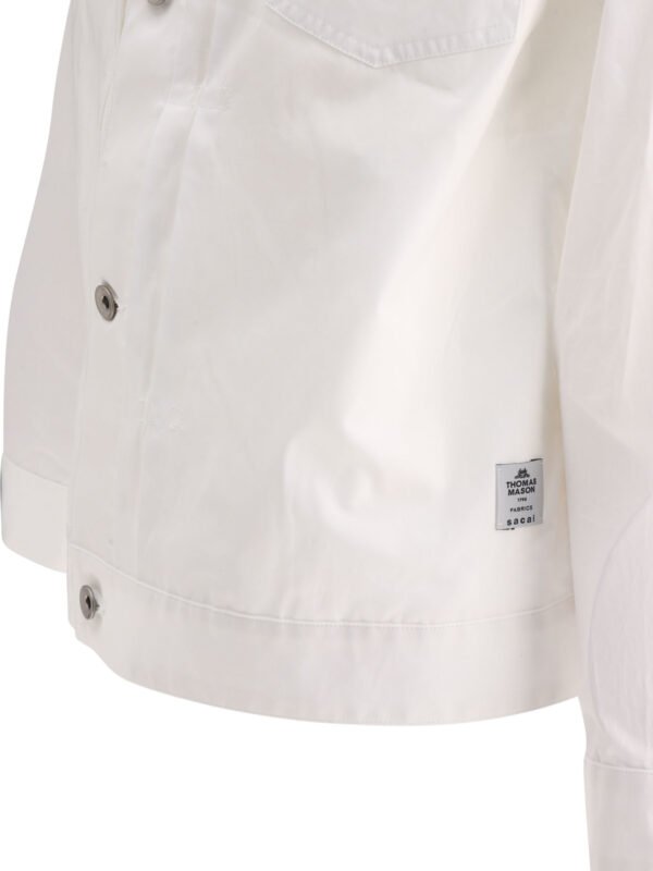 "Sacai" Chemise homme blanche en coton coupe standard - Image 4