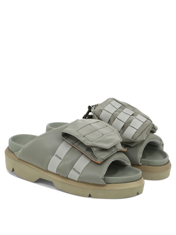 "Sacai" sandales Pocket vertes en nylon et caoutchouc pour homme - Image 2