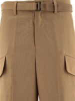 "Sacai" pantalon ceinturé marron en polyester et laine coupe regular pour homme – Image 3