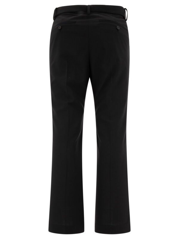 "Sacai" pantalon ceinturé homme noir en polyester et laine coupe regular - Image 2