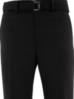 "Sacai" pantalon ceinturé homme noir en polyester et laine coupe regular - Image 3