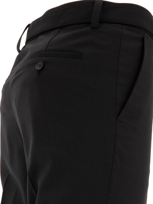 "Sacai" pantalon ceinturé homme noir en polyester et laine coupe regular - Image 4