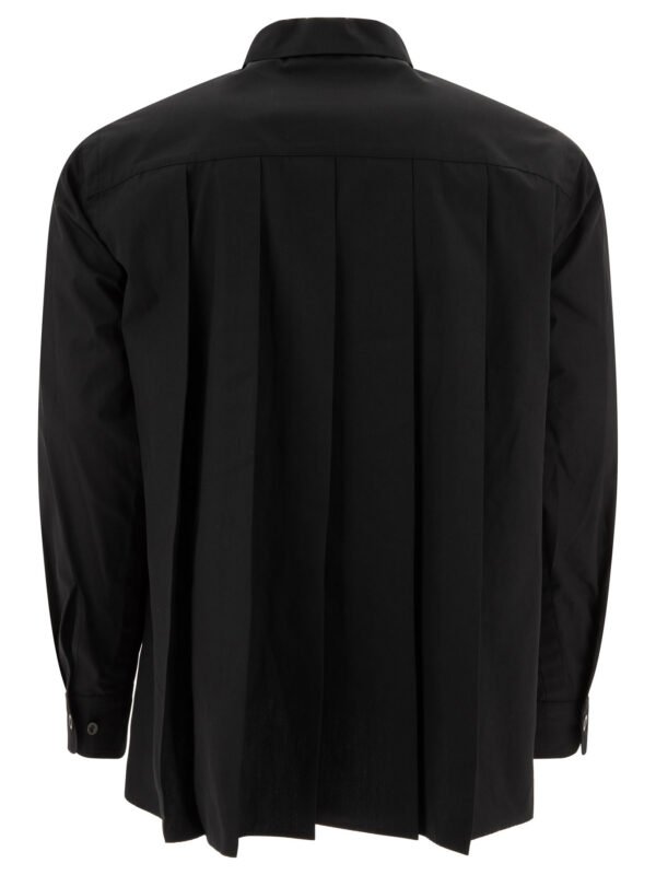 "Sacai" chemise homme noire avec poche en polyester et coton - Image 2