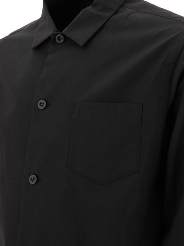 "Sacai" chemise homme noire avec poche en polyester et coton - Image 4