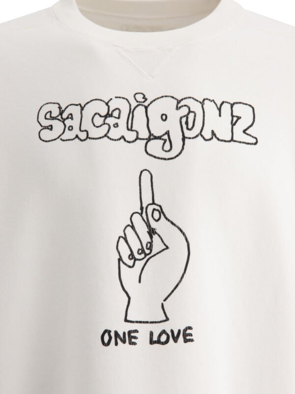 "Sacai" sweat-shirt Gonz Sacaigonz homme blanc en coton coupe relaxed – Image 3