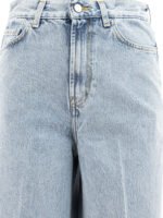 "Toteme" jean femme bleu clair en denim coupe regular taille haute – Image 3