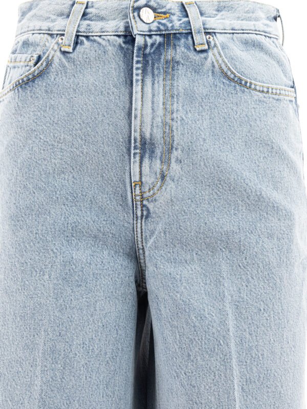 "Toteme" jean femme bleu clair en denim coupe regular taille haute – Image 3