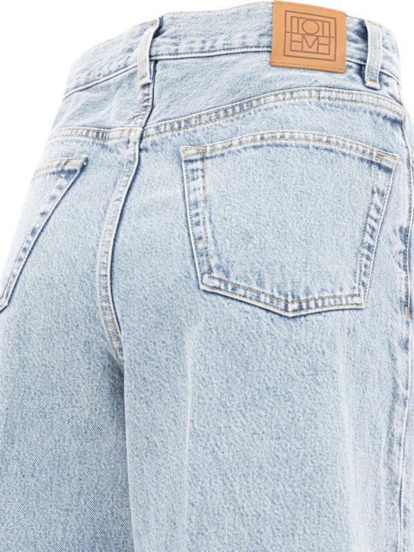 "Toteme" jean femme bleu clair en denim coupe regular taille haute – Image 4