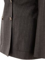"Max Mara" blazer Maracas à rayures femme gris en cachemire coupe regular - Image 4