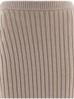 "Max Mara" jupe femme beige en laine et cachemire coupe slim - Image 3