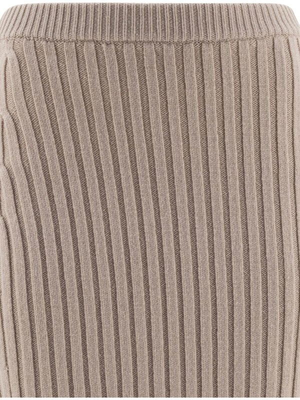 "Max Mara" jupe femme beige en laine et cachemire coupe slim - Image 3